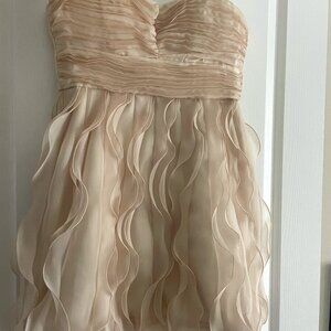 Max & Cleo Champagne Strapless Cocktail Dress